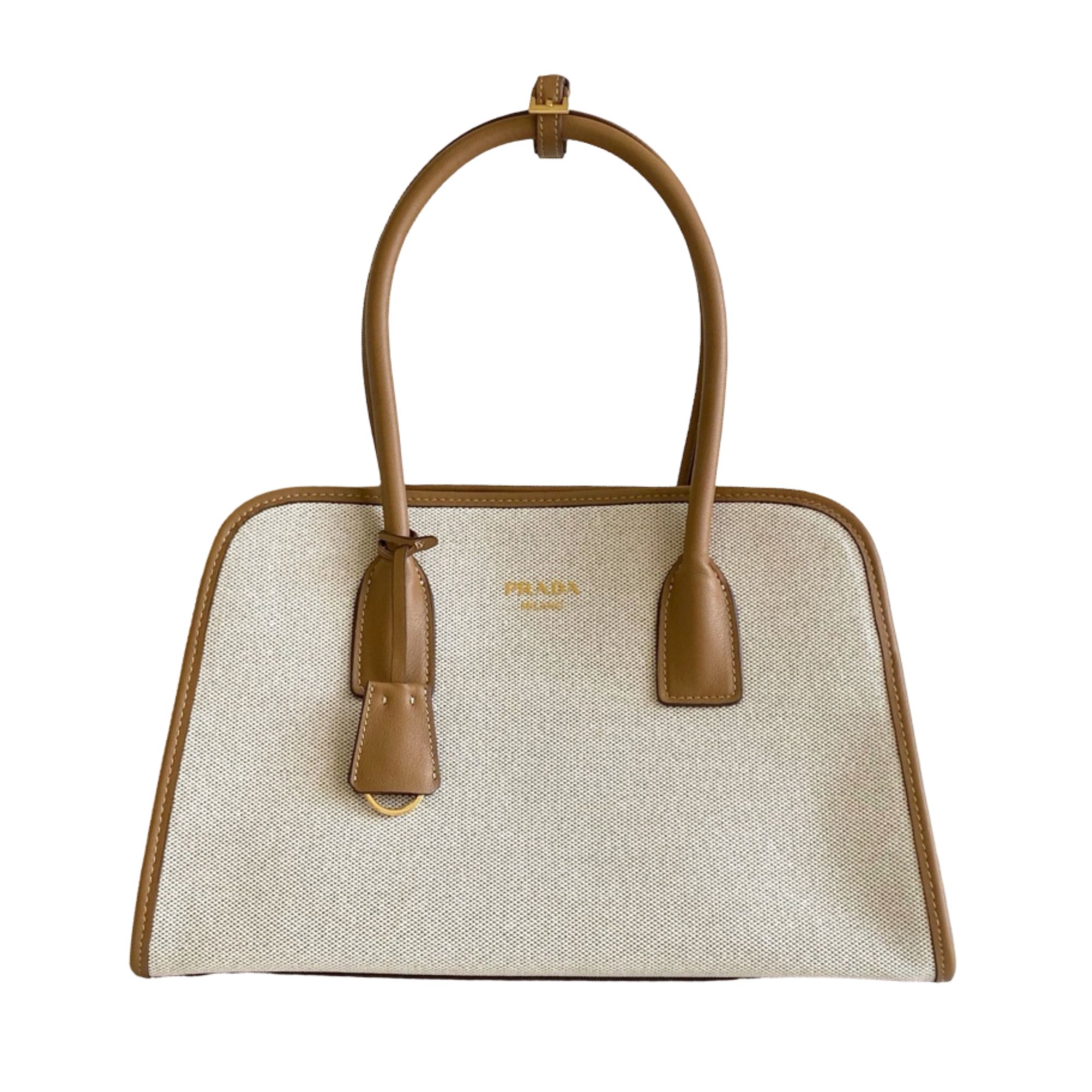 Prada Leather & Linen Oversized Tote Prada Leather & Linen Oversized Tote
