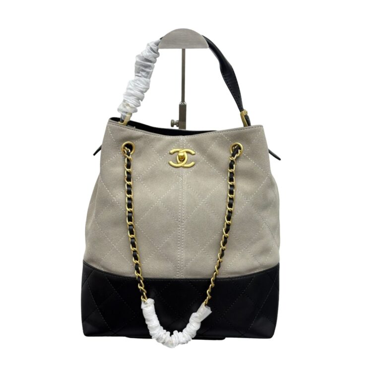 Chanel 25A Quilted Suede Tote