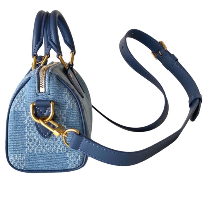 LV Speedy 18 Bandoulière | Damier Denim Canvas with Retro Log - Image 2