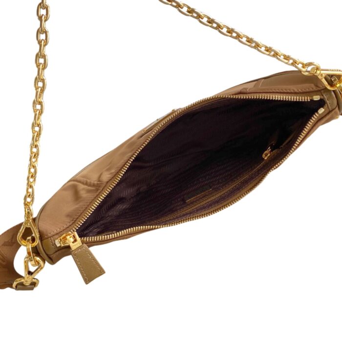 Prada Re-Nylon Crescent Hobo Bag - Versatile Multi-Way Design - Model 1BH222 - Image 3