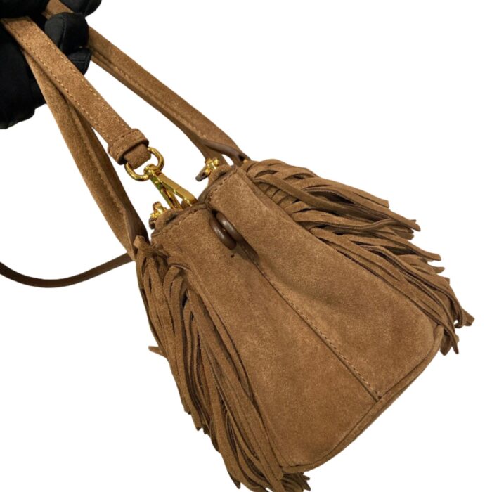 Prada Galleria Suede Tassel Bag | Elegant Revival in Soft Luxury - Image 4